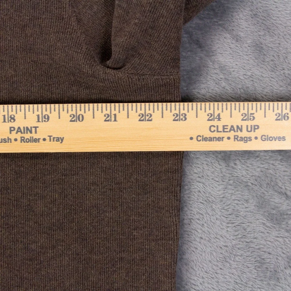 VTG Polo Ralph Lauren Mens Large Brown 1/4 Zip Pullover Sweater 100% Cotton Y2K